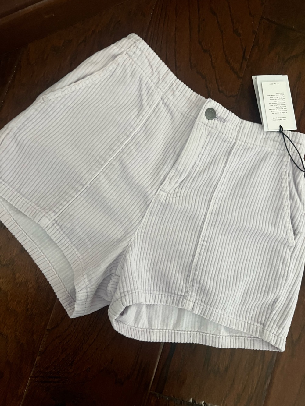 RVCA Daylight Corduroy Shorts Pale Lavender Lilac Size S/8 NWT